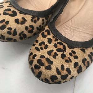 Calf hair leopard print flats